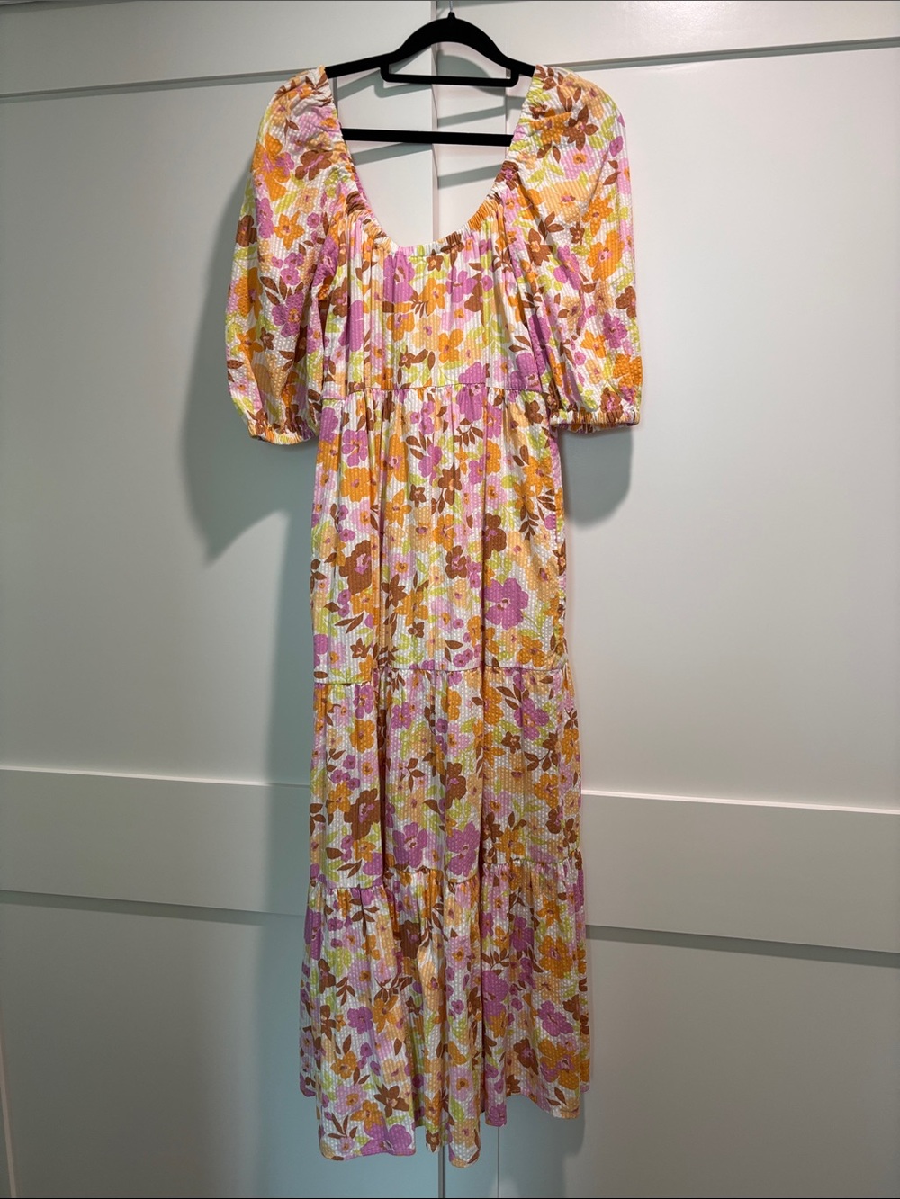 Billabong Floral Maxi Dress in Pink, Yellow, White Size S